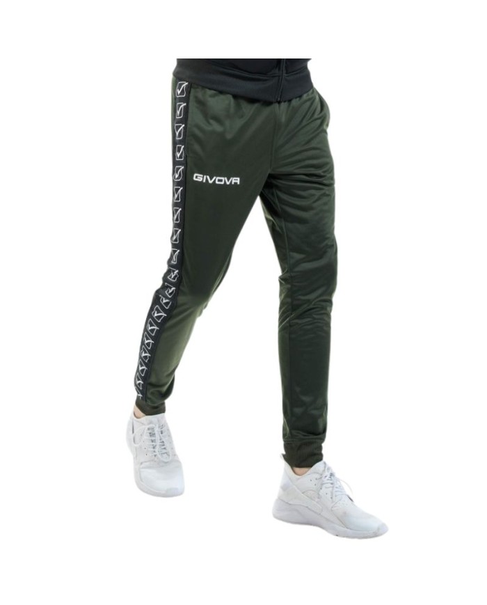 Pantalone GF VIP Tricot Band Givova BA09 Unisex Triacetato Verde Militare BA090051