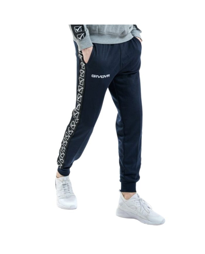 Pantalone Terry Band Givova BA12 Unisex Cotone Leggero Blu BA120004