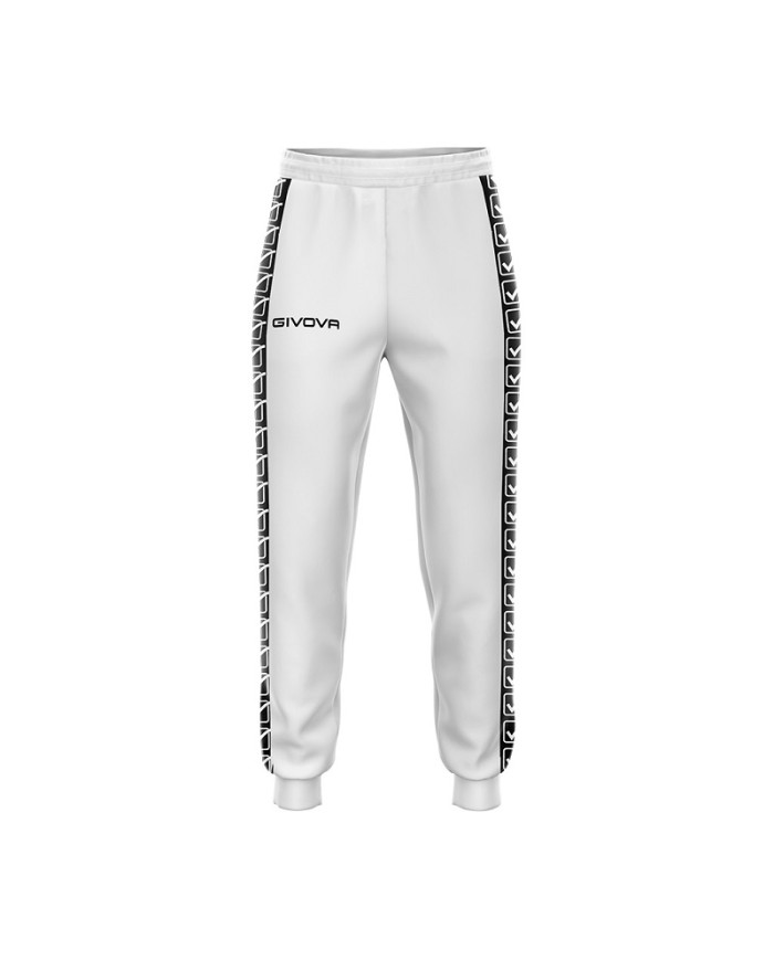 Pantalone Terry Band Givova BA12 Unisex Cotone Leggero Bianco BA120003