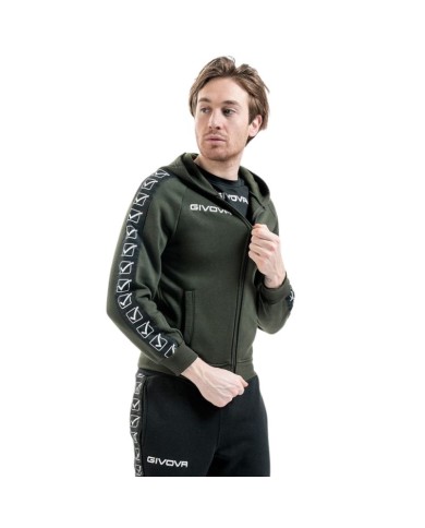 Felpa Givova FULL ZIP BAND BA10 Cotone Felpato Unisex Verde Militare BA100051 Felpa Givova FULL ZIP BAND BA10 Cotone Felpato Unisex Verde Militare BA100051