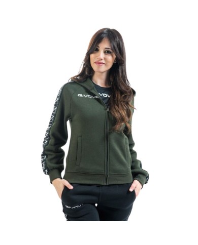 Felpa Givova FULL ZIP BAND BA10 Cotone Felpato Unisex Verde Militare BA100051 Felpa Givova FULL ZIP BAND BA10 Cotone Felpato Unisex Verde Militare BA100051