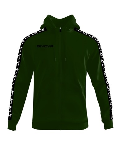 Felpa Givova FULL ZIP BAND BA10 Cotone Felpato Unisex Verde Militare BA100051 Felpa Givova FULL ZIP BAND BA10 Cotone Felpato Unisex Verde Militare BA100051