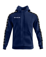 Felpa Givova FULL ZIP BAND BA10 Cotone Felpato Unisex Blu BA100004