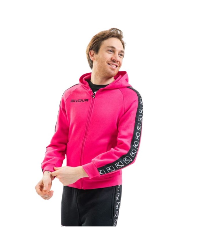 Felpa Givova FULL ZIP BAND BA10 Cotone Felpato Unisex Fuxia BA100006