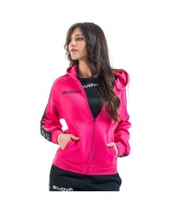 Felpa Givova FULL ZIP BAND BA10 Cotone Felpato Unisex Verde Militare BA100051