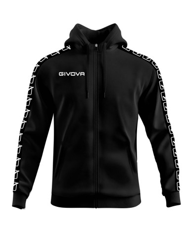 Felpa Givova FULL ZIP BAND BA10 Cotone Felpato Unisex Nero BA100010 Felpa Givova FULL ZIP BAND BA10 Cotone Felpato Unisex Nero BA100010