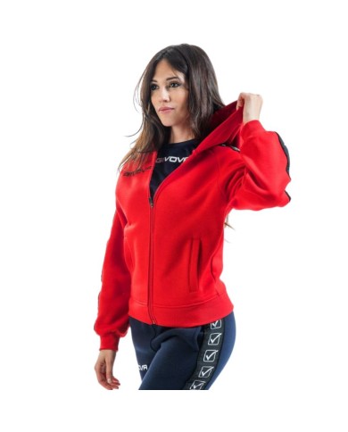 Felpa Givova FULL ZIP BAND BA10 Cotone Felpato Unisex Rosso BA100012 Felpa Givova FULL ZIP BAND BA10 Cotone Felpato Unisex Rosso BA100012