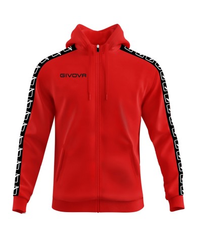 Felpa Givova FULL ZIP BAND BA10 Cotone Felpato Unisex Rosso BA100012 Felpa Givova FULL ZIP BAND BA10 Cotone Felpato Unisex Rosso BA100012