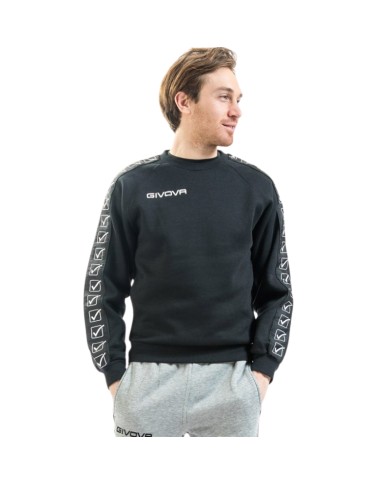 Felpa Givova GIROCOLLO BAND BA07 Cotone Felpato Unisex Nero BA070010 Felpa Givova GIROCOLLO BAND BA07 Cotone Felpato Unisex Nero BA070010