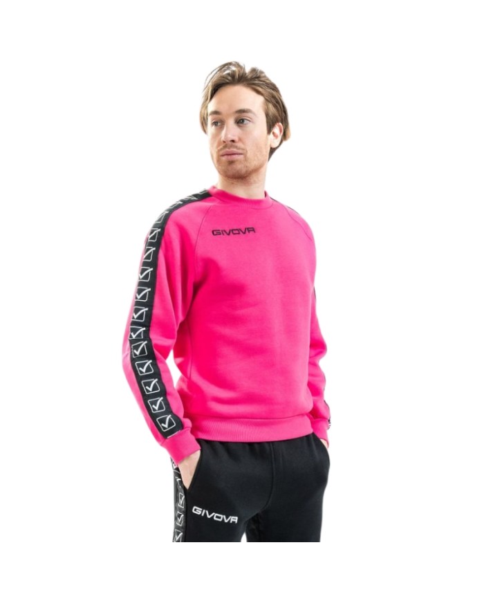 Felpa Givova GIROCOLLO BAND BA07 Cotone Felpato Unisex Fuxia Nero BA070006 Felpa Givova GIROCOLLO BAND BA07 Cotone Felpato Unisex Fuxia Nero BA070006
