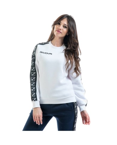 Felpa Givova GIROCOLLO BAND BA07 Cotone Felpato Unisex Bianco Nero BA070003 Felpa Givova GIROCOLLO BAND BA07 Cotone Felpato Unisex Bianco Nero BA070003