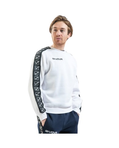 Felpa Givova GIROCOLLO BAND BA07 Cotone Felpato Unisex Bianco Nero BA070003 Felpa Givova GIROCOLLO BAND BA07 Cotone Felpato Unisex Bianco Nero BA070003