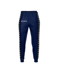 Pantalone Felpa Band Givova BA08 Unisex Cotone Felpato Blu BA080004