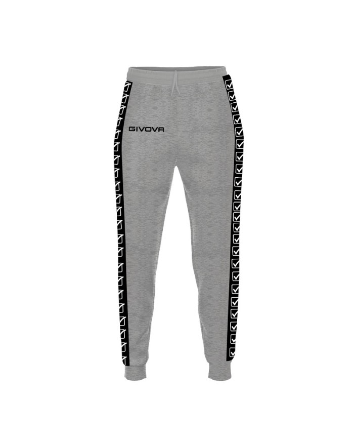Pantalone Felpa Band Givova BA08 Unisex Cotone Felpato Grigio Melange Chiaro BA080043