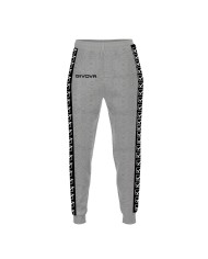 Pantalone Felpa Band Givova BA08 Unisex Cotone Felpato Grigio Melange Chiaro BA080043