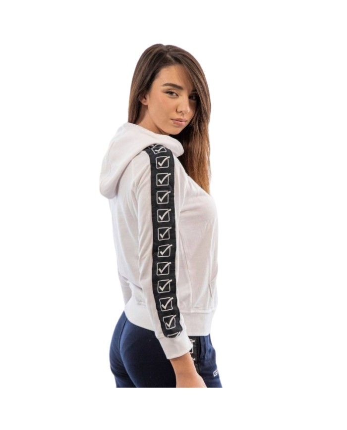 Felpa con Cappuccio Givova Terry Band BA014 Cotone Unisex Bianco BA0140003