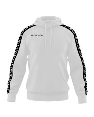 Felpa con Cappuccio Givova Terry Band BA014 Cotone Unisex Bianco BA0140003
