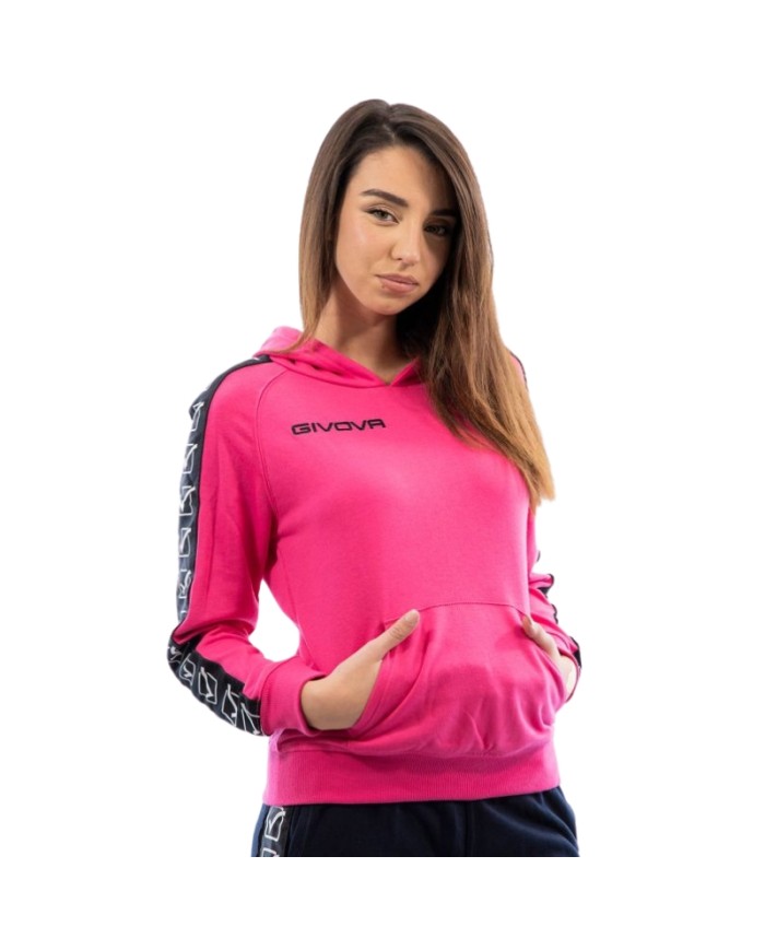Felpa con Cappuccio Givova Terry Band BA014 Cotone Unisex Fuxia BA0140006 Felpa con Cappuccio Givova Terry Band BA014 Cotone Unisex Fuxia BA0140006