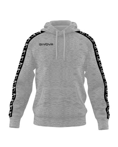 Felpa con Cappuccio Givova Terry Band BA014 Cotone Unisex Grigio BA0140009 Felpa con Cappuccio Givova Terry Band BA014 Cotone Unisex Grigio BA0140009