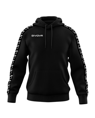Felpa con Cappuccio Givova Terry Band BA014 Cotone Unisex Nero BA0140014 Felpa con Cappuccio Givova Terry Band BA014 Cotone Unisex Nero BA0140014