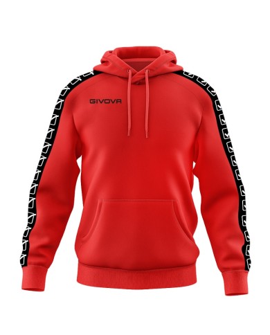 Felpa con Cappuccio Givova Terry Band BA014 Cotone Unisex Rosso BA0140012 Felpa con Cappuccio Givova Terry Band BA014 Cotone Unisex Rosso BA0140012