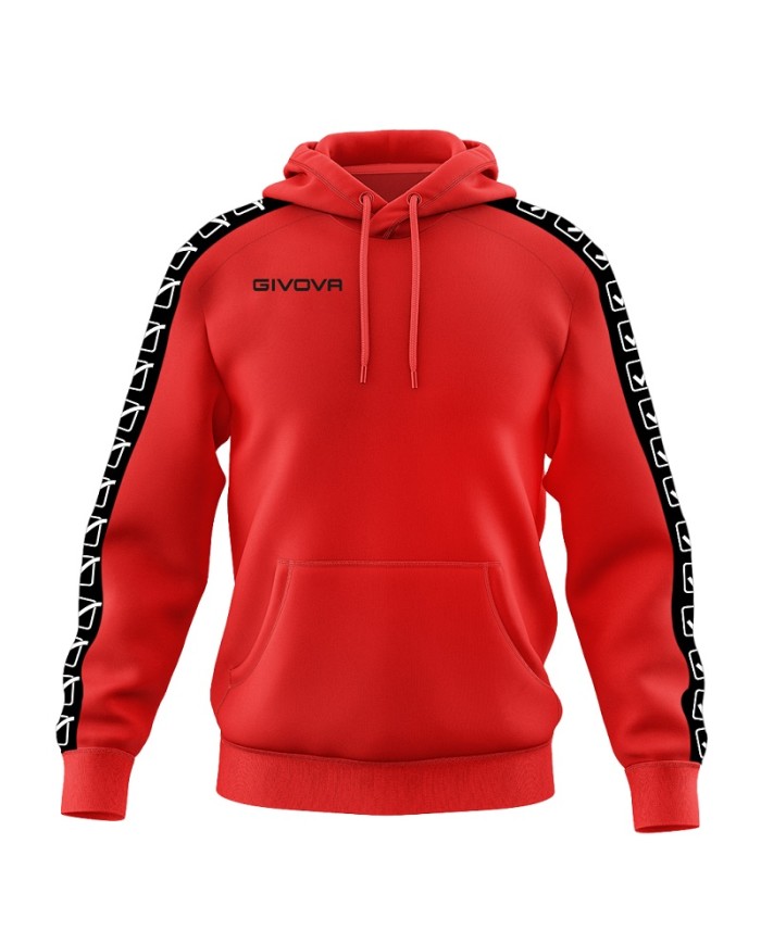 Felpa con Cappuccio Givova Terry Band BA014 Cotone Unisex Rosso BA0140012