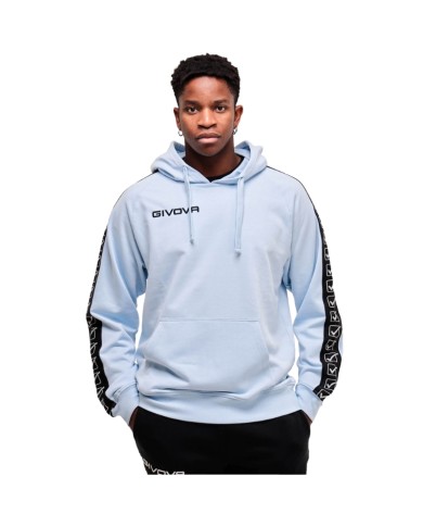 Felpa con Cappuccio Givova Terry Band BA014 Cotone Unisex Celeste BA0140082 Felpa con Cappuccio Givova Terry Band BA014 Cotone Unisex Celeste BA0140082