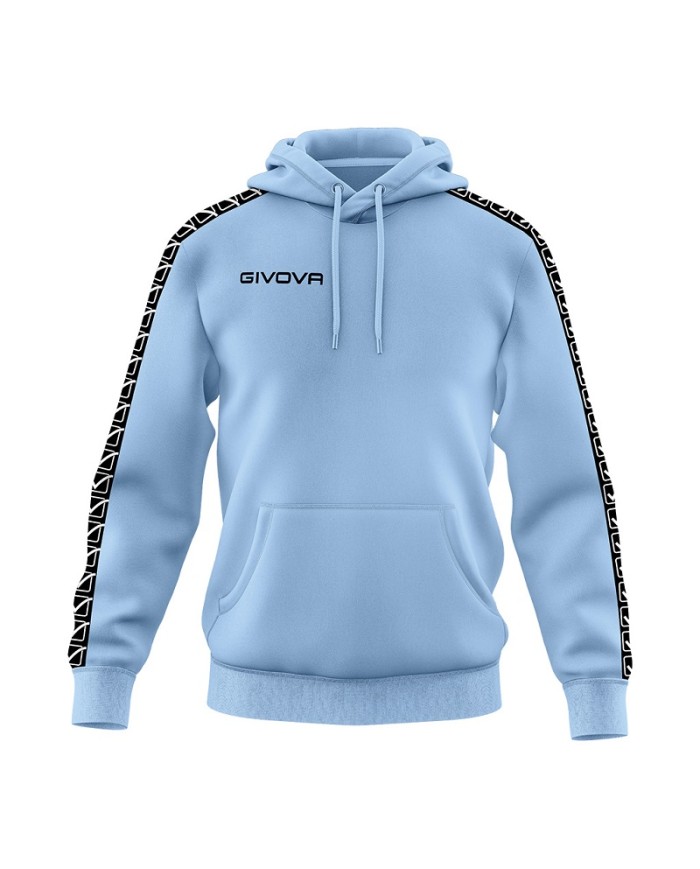 Felpa con Cappuccio Givova Terry Band BA014 Cotone Unisex Celeste BA0140082