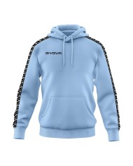 Felpa con Cappuccio Givova Terry Band BA014 Cotone Unisex Celeste BA0140082