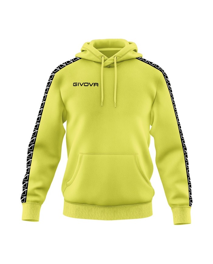 Felpa con Cappuccio Givova Terry Band BA014 Cotone Unisex Giallo BA0140007