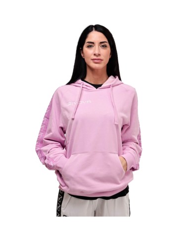 Felpa con Cappuccio Givova Terry Band BA014 Cotone Unisex Rosa Chiaro BA0140083 Felpa con Cappuccio Givova Terry Band BA014 Cotone Unisex Rosa Chiaro BA0140083