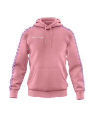 Felpa con Cappuccio Givova Terry Band BA014 Cotone Unisex Rosa Chiaro BA0140083