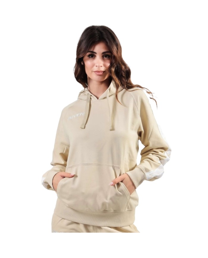 Felpa con Cappuccio Givova Terry Band BA014 Cotone Unisex Sabbia BA0140081