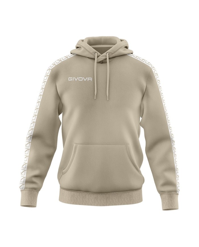 Felpa con Cappuccio Givova Terry Band BA014 Cotone Unisex Sabbia BA0140081