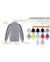 Felpa con Cappuccio Givova Terry Band BA014 Cotone Unisex Sabbia BA0140081
