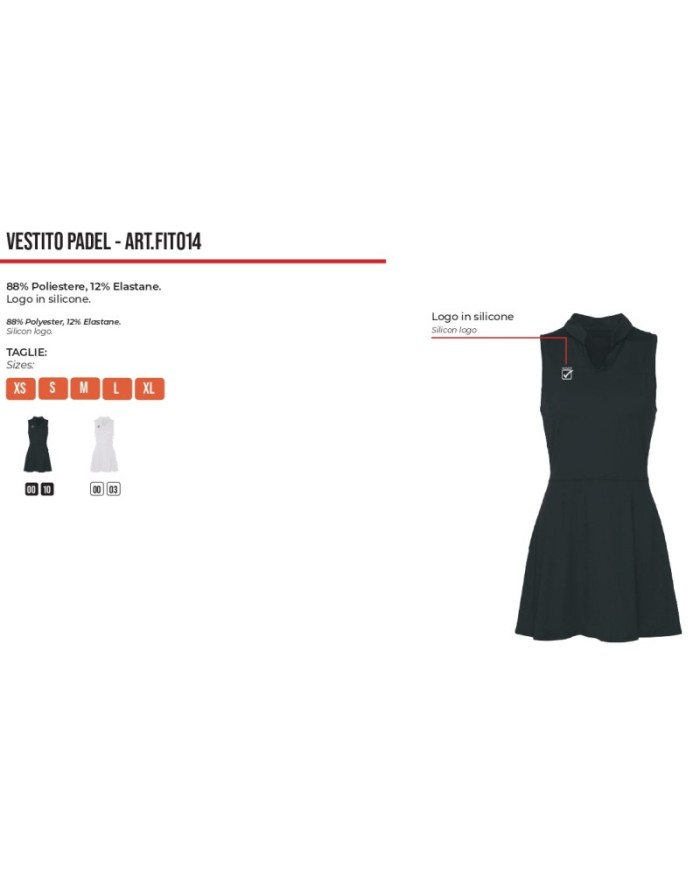 Vestito PADEL Givova Donna Nero Tennis  FIT0140010