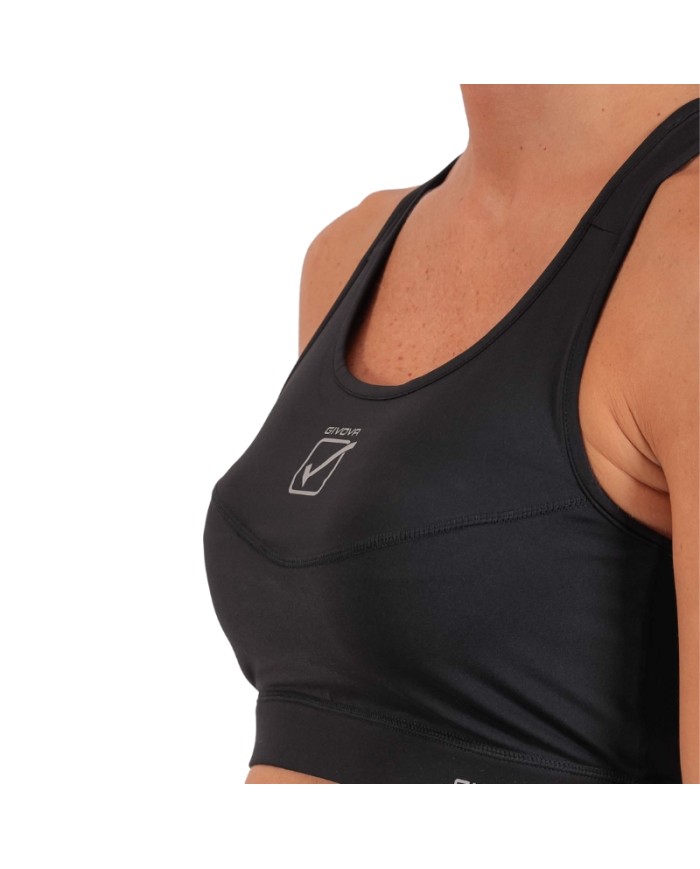 Top da Donna STAMPA Givova FIT04 Nero Fitness Palestra FIT040010