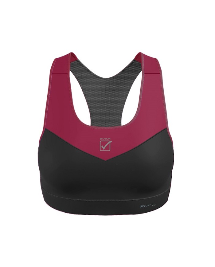 Top da Donna STAMPA Givova FIT04 Nero Ciliegia Fitness Palestra FIT041016