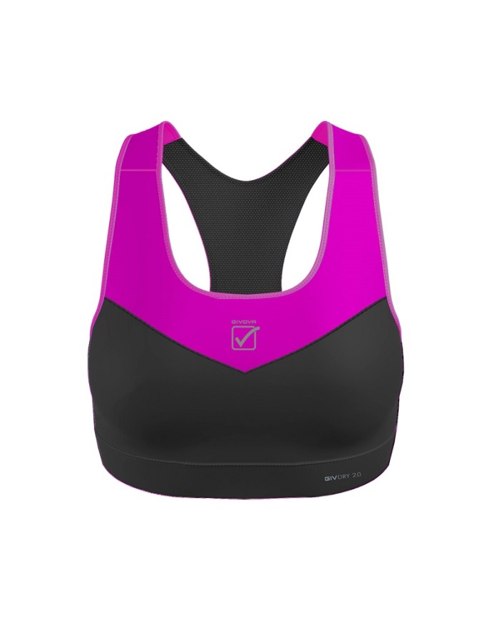 Top da Donna STAMPA Givova FIT04 Nero Fuxia Fitness Palestra FIT041006