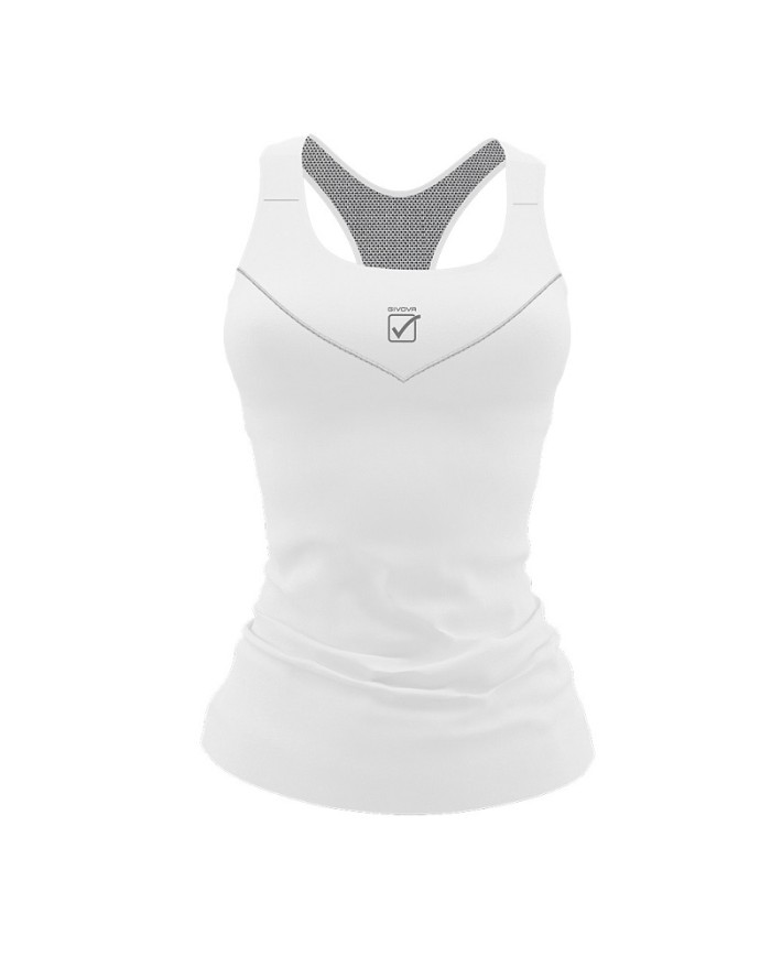 Canotta da Donna STAMPA Givova FIT06 Fitness Palestra Bianco FIT060003