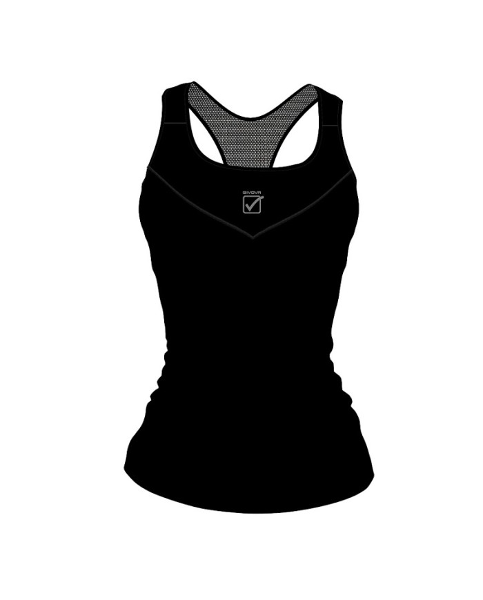 Canotta da Donna STAMPA Givova FIT06 Fitness Palestra Nero FIT060010