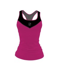 Canotta da Donna STAMPA Givova FIT06 Fitness Palestra Nero Fuxia FIT061006