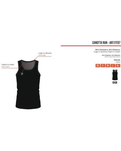 Canotta da Running Donna Givova FIT07 Nera Fitness Palestra Canotta da Running Donna Givova FIT07 Nera Fitness Palestra