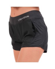 Short Donna Givova FIT03 Pantaloncino Fitness Running Palestra Nero FIT030010
