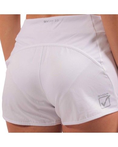 Short Donna Givova FIT03 Pantaloncino Fitness Running Palestra Bianco FIT030003 Short Donna Givova FIT03 Pantaloncino Fitness Running Palestra Bianco FIT030003
