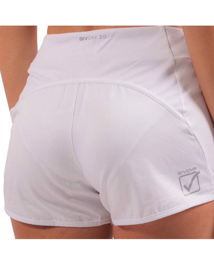 Short Donna Givova FIT03 Pantaloncino Fitness Running Palestra Bianco FIT030003