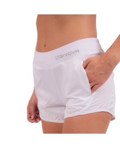 Short Donna Givova FIT03 Pantaloncino Fitness Running Palestra Bianco FIT030003 Short Donna Givova FIT03 Pantaloncino Fitness Running Palestra Bianco FIT030003