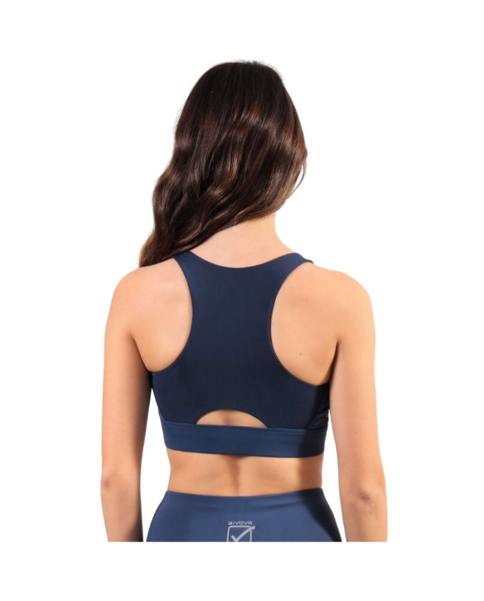 Top BASIC Givova Donna TOP2 Fitness Palestra Running Blu TOP20004