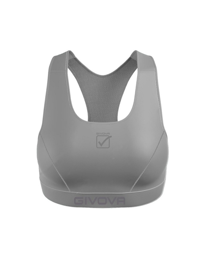 Top BASIC Givova Donna TOP2 Fitness Palestra Running Grigio Scuro TOP20023