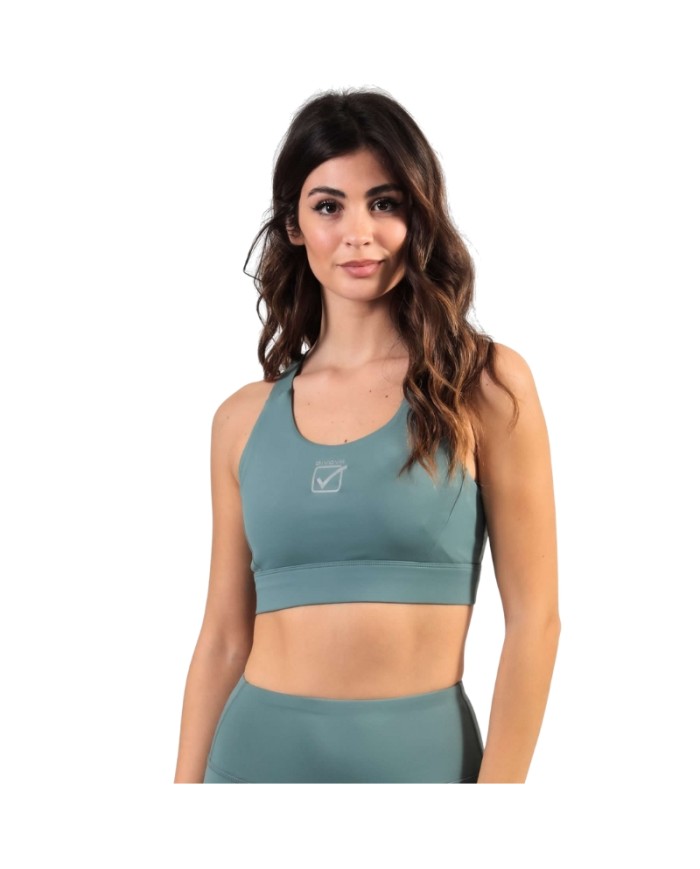 Top BASIC Givova Donna TOP2 Fitness Palestra Running Verde Petrolio TOP20079